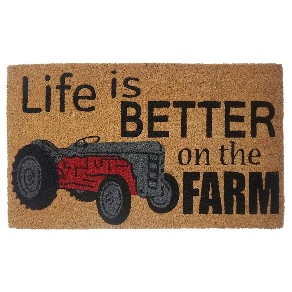Solemate Latex Backed Coir Better on Farm 45x75cm Slimline Outdoor Doormat