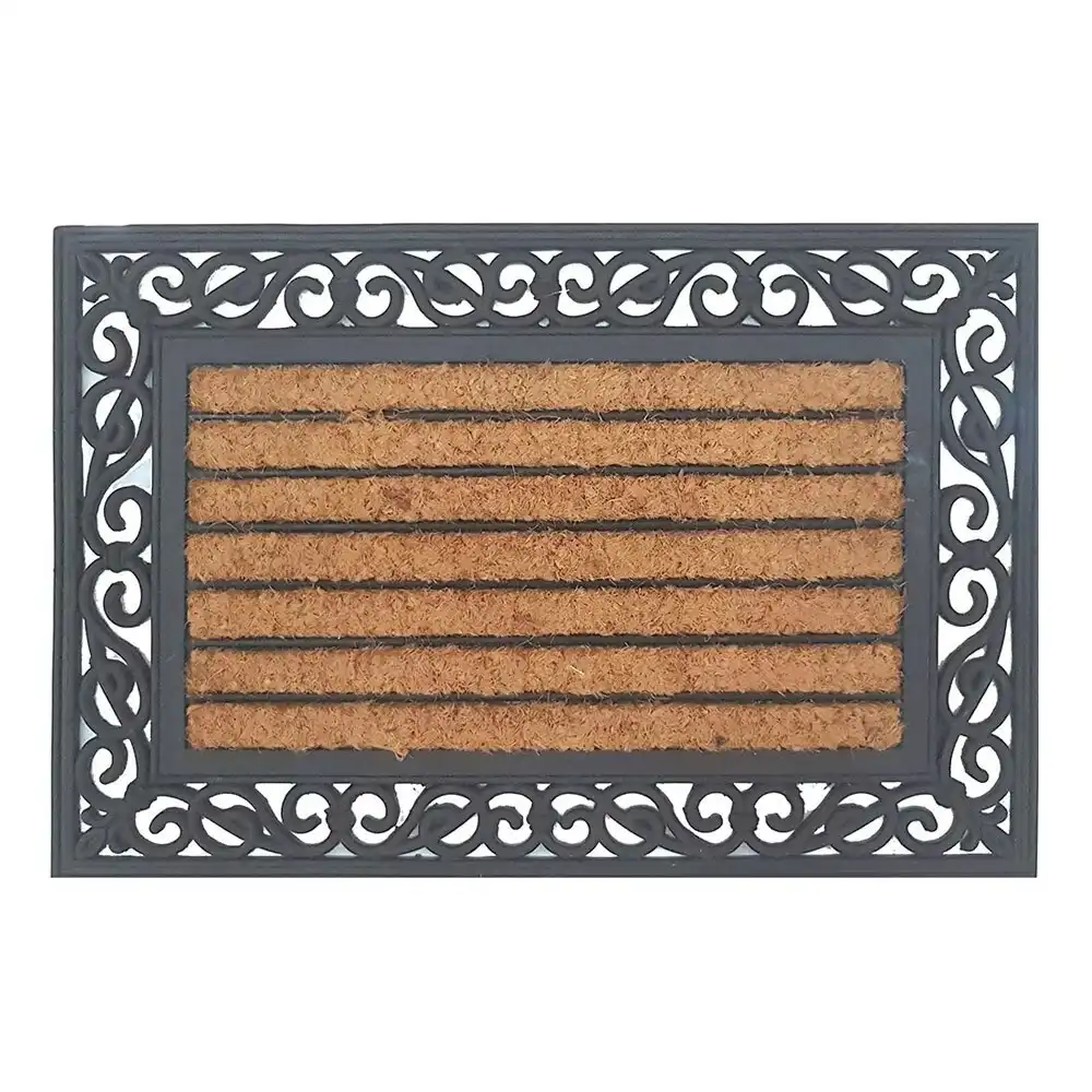 Solemate Rubber & Coir Ribbed 40x60cm Functional Outdoor Front Doormat