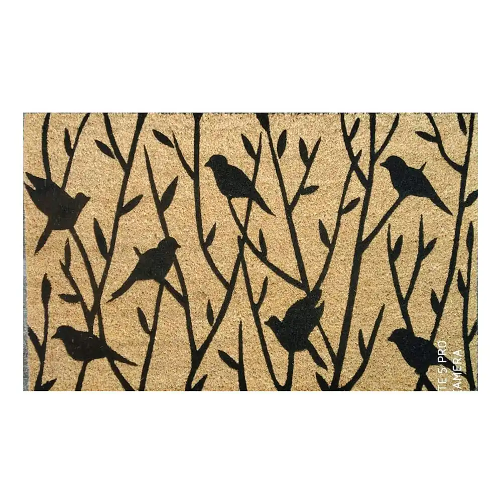 Solemate Latex Backed Coir Birds Branches 50x80cm Slimline Outdoor Doormat