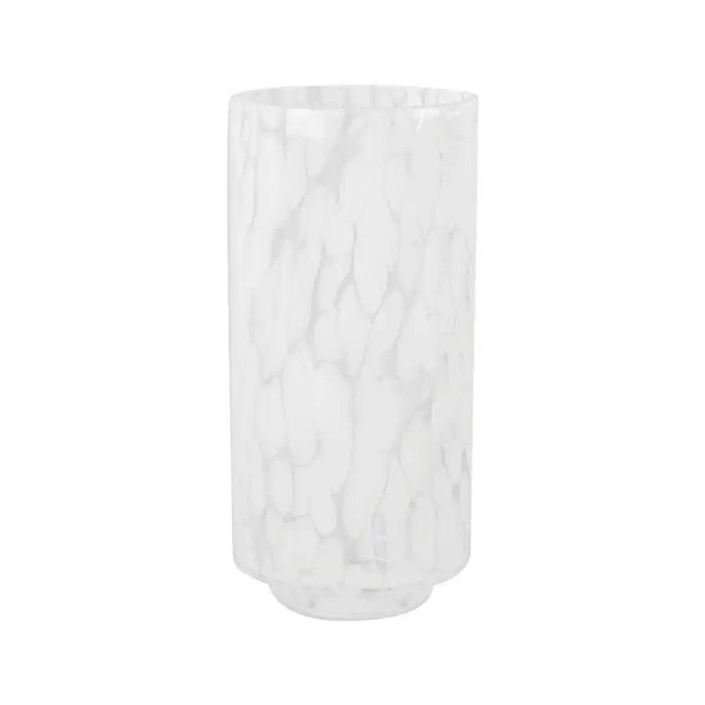 Maine & Crawford Mia Marble 26x12cm Glass Flower Vase Home Office Decor White