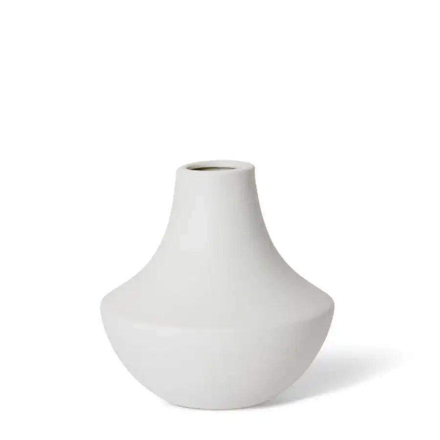 E Style Elyse 18cm Ceramic Plant/Flower Vase Tabletop Home Decor Off White