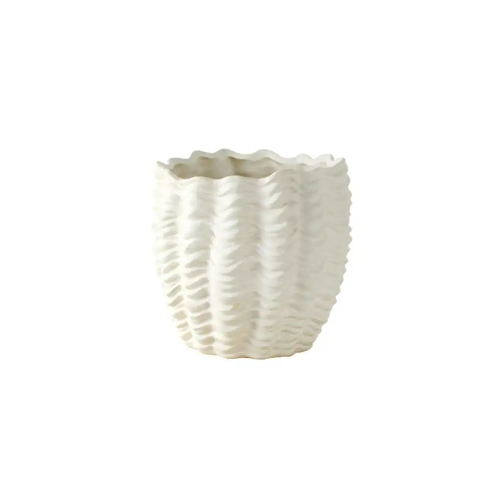 Maine & Crawford Danea 22cm Ceramic Shell Flower Vase Home/Office Decor White