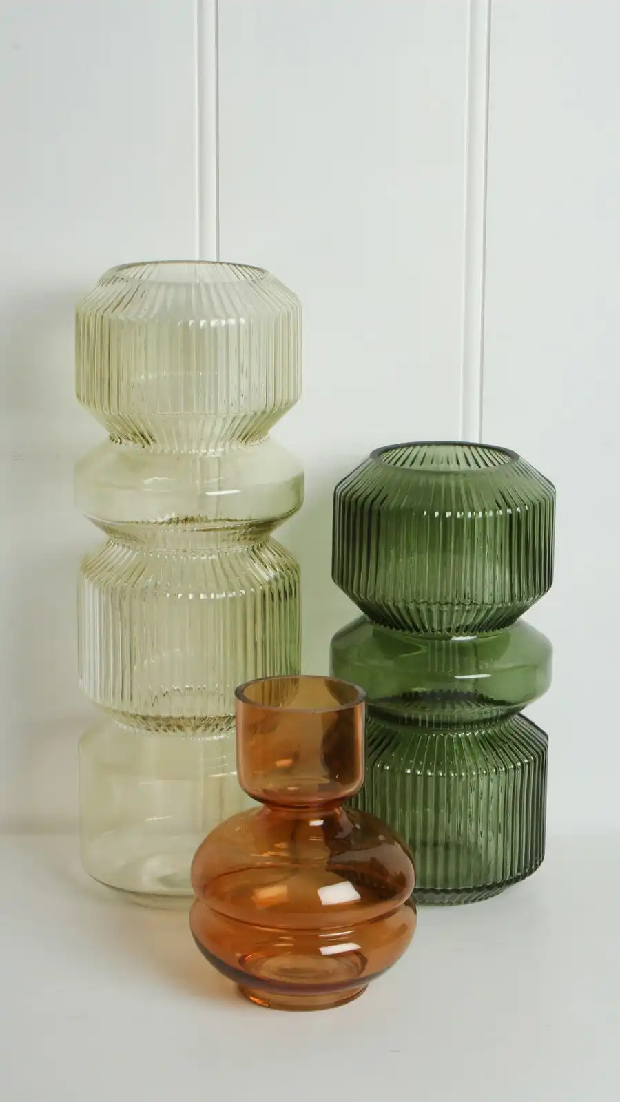 Maine & Crawford 35x13cm Bibo Ribbed Glass Cylinder Vase Home/Garden Display