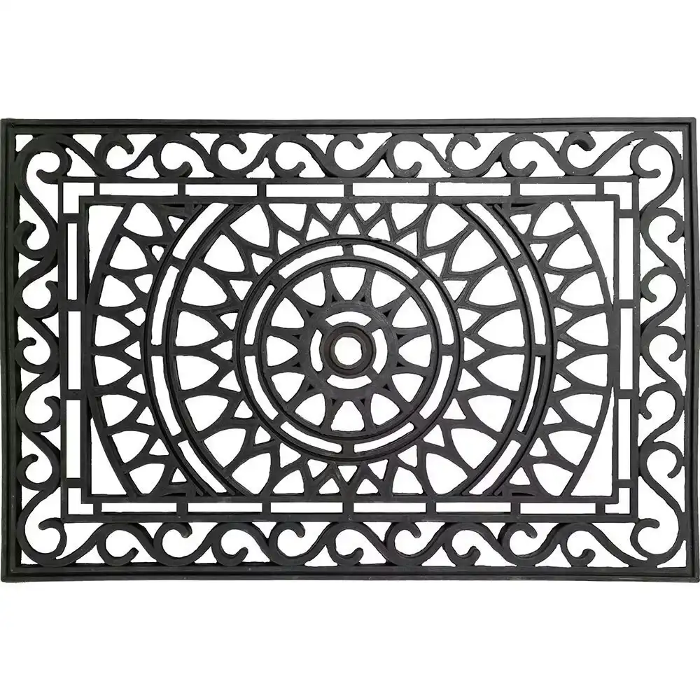 Solemate Rubber Star Circle 60x90cm Stylish/Durable Outdoor Front Doormat