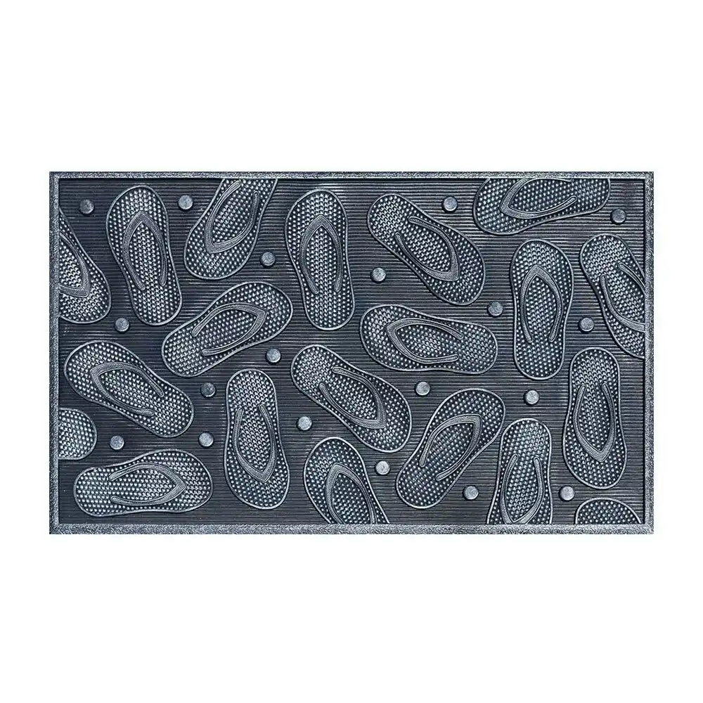 Solemate Metallic Silver Thongs 45x75cm Stylish Outdoor Front Doormat