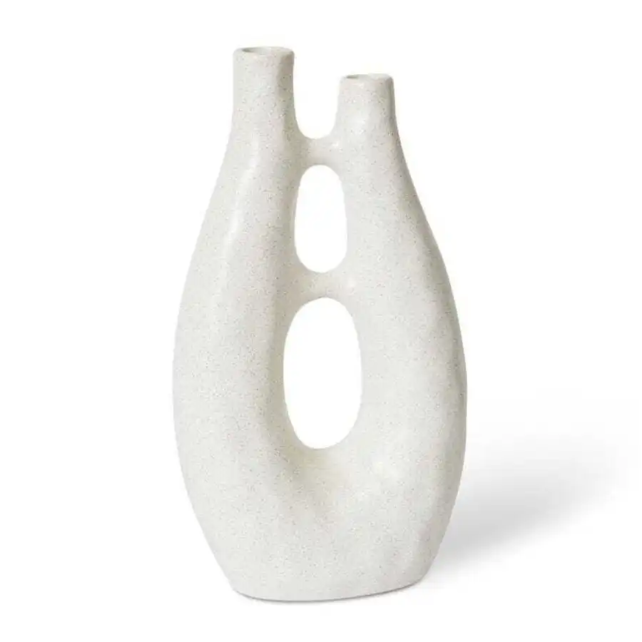 E Style Hendrix 41cm Ceramic Flower/Plant Vase Tabletop Display Decor White