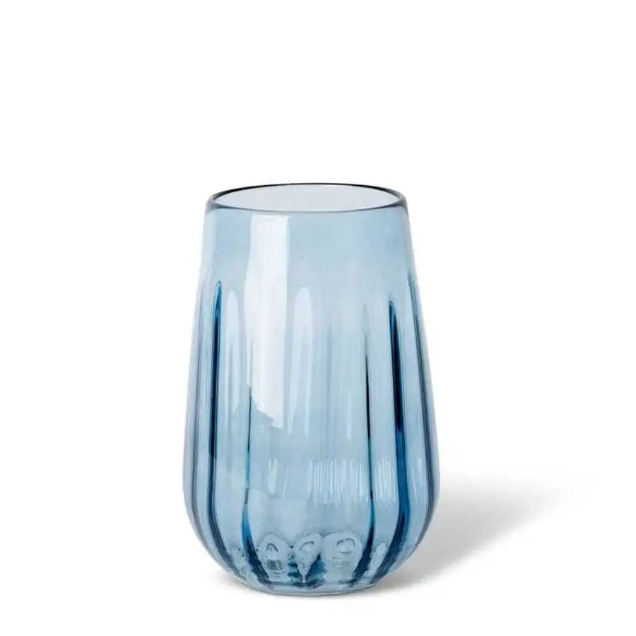 E Style 26cm Glass Demi Plant/Flower Vase Tabletop Display Home Decor Blue