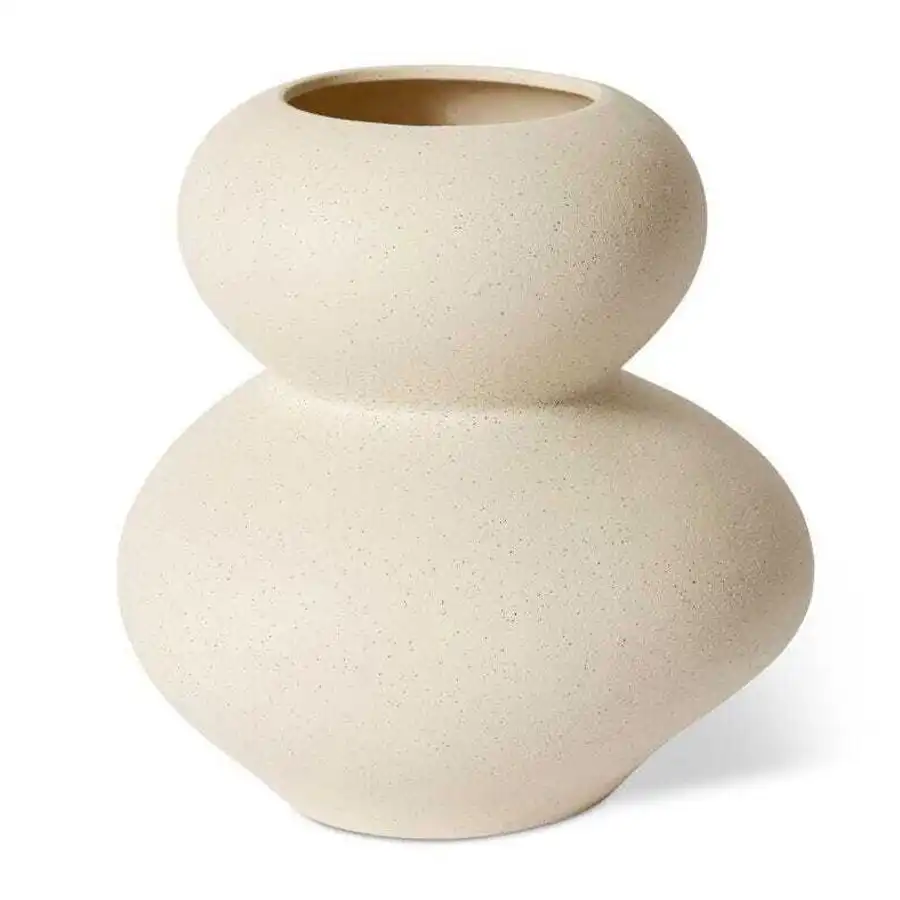 E Style Avery 25cm Ceramic Flower/Plant Vase Tabletop Display Decor Cream