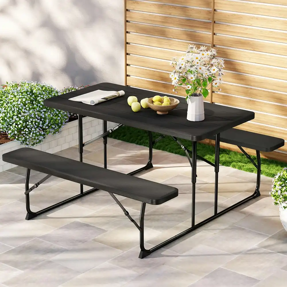 Gardeon 3 PCS Outdoor Dining Set Picnic Table Bench Set HDPE Folding