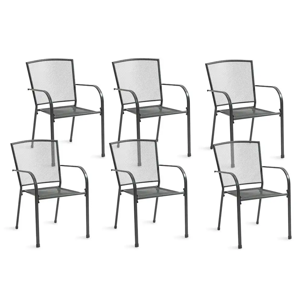 Fortia 6pc Outdoor Dining Chair Set, for Outside with E-coating