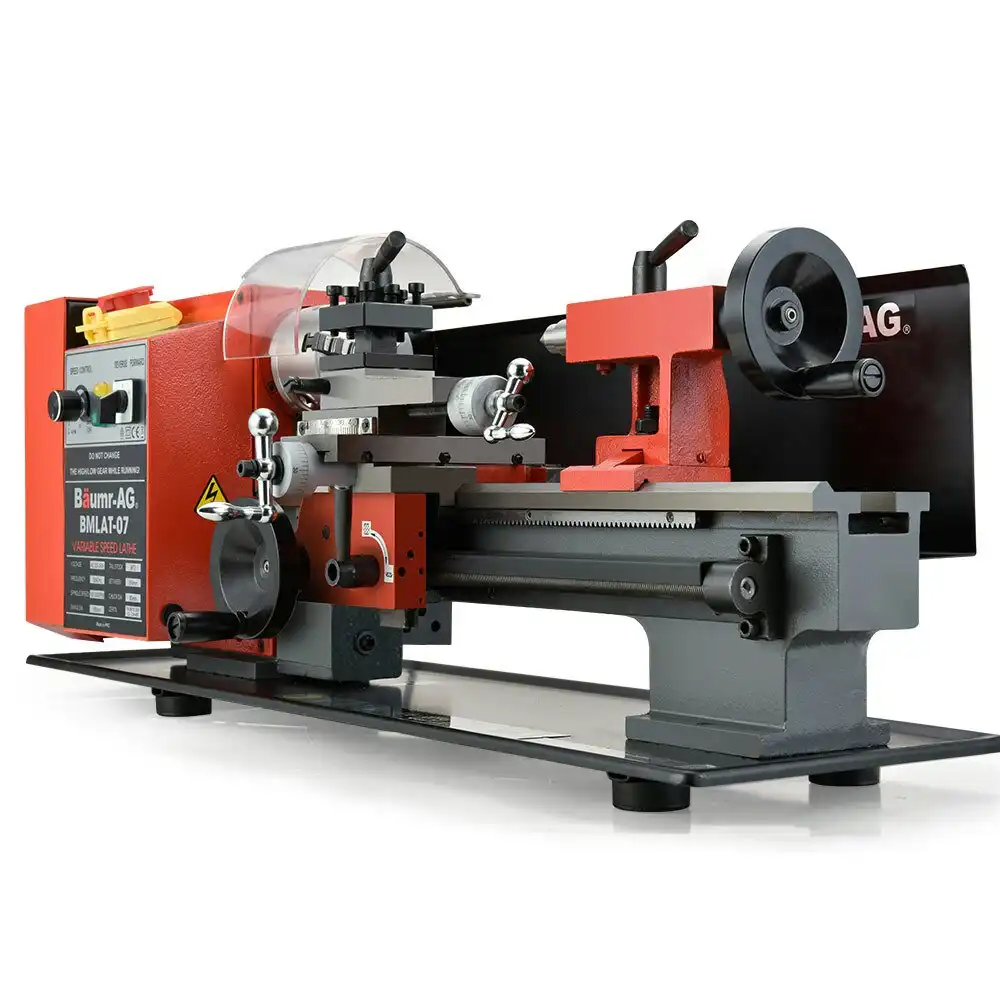 Baumr-AG 600W 7x14 Inch Variable-Speed Mini Metal Lathe with LCD Screen