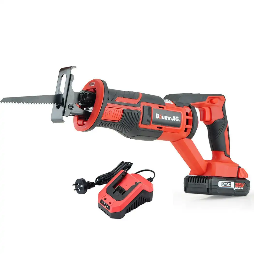 Baumr-AG Electric Reciprocating Saw Cordless 20V Lithium Wood Metal Cutter Sabre w/ Battery