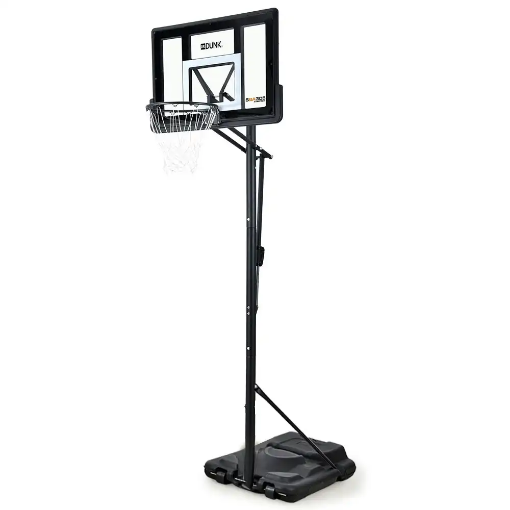 Dr. Dunk Portable Basketball Hoop Stand System, Full Size 2.45m to 3.05m Height Adjustable