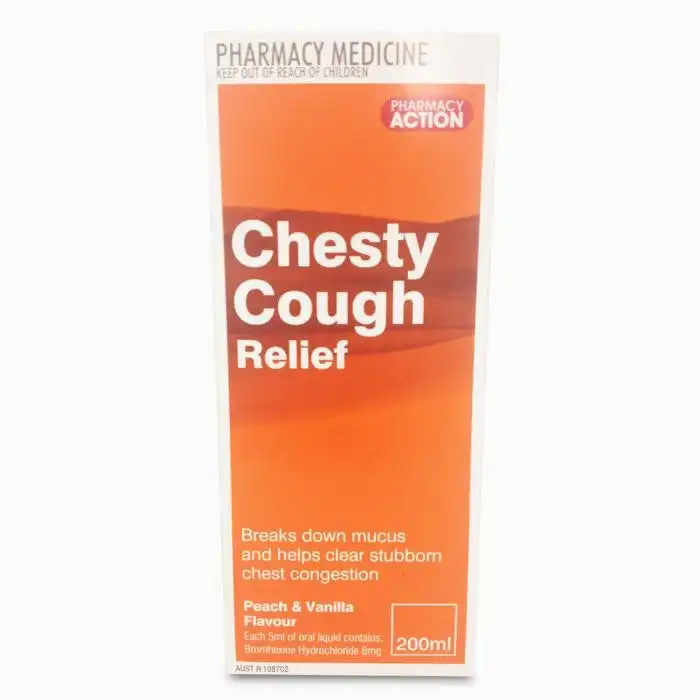 Pharmacy Action Chesty Cough Relief 200ml (Generic for Bisolvon Chesty Forte Liquid)