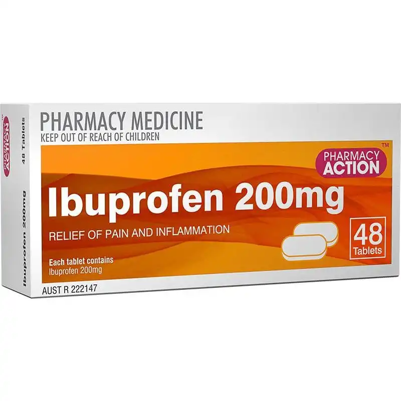 Pharmacy Action Ibuprofen 200mg 48 Tabs (Generic for Nurofen)