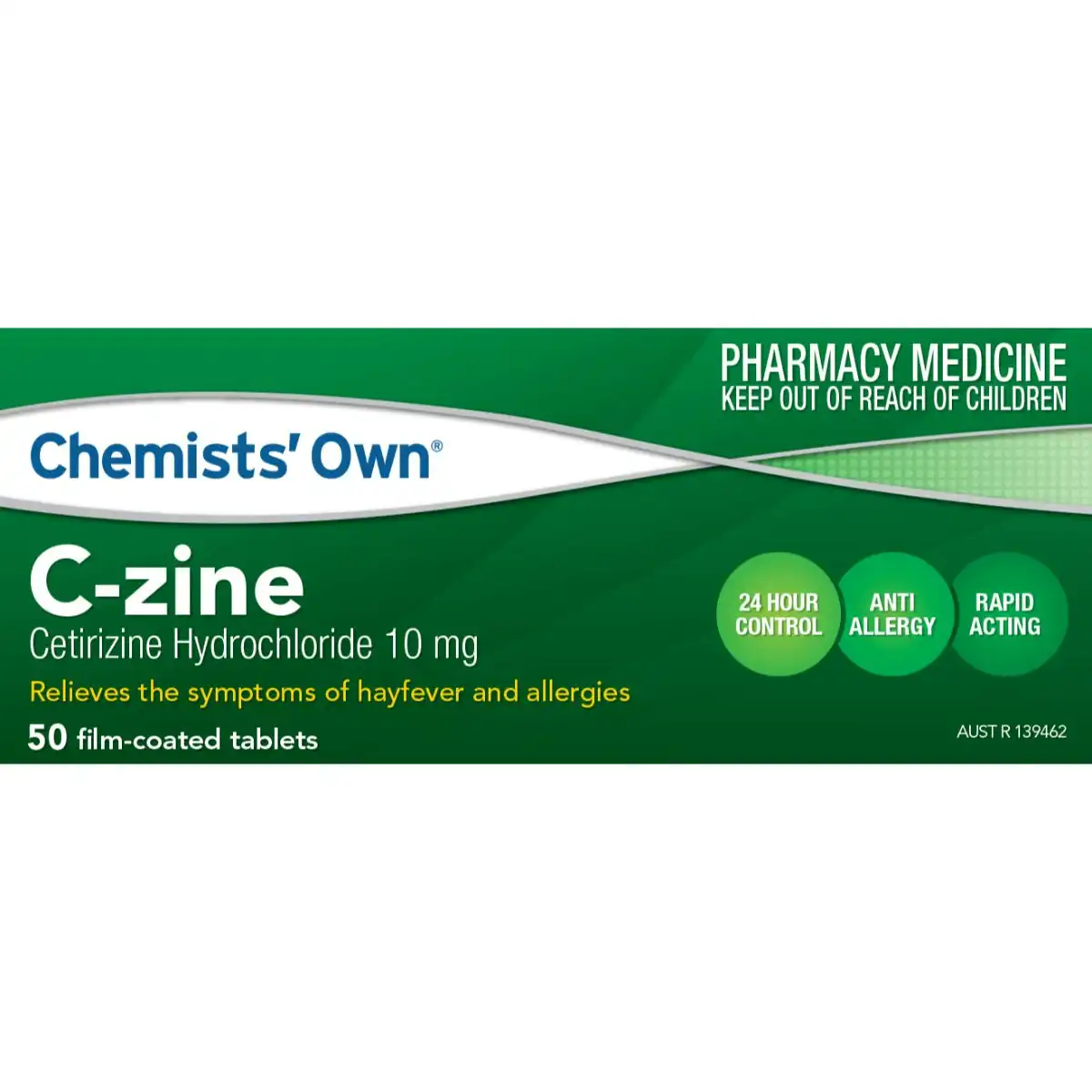 Chemists' Own C-Zine 10mg 50 Tabs (Generic for ZYRTEC)