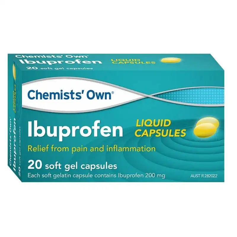 Chemists' Own Ibuprofen 200mg 20 Liquid Caps (Generic of NUROFEN)