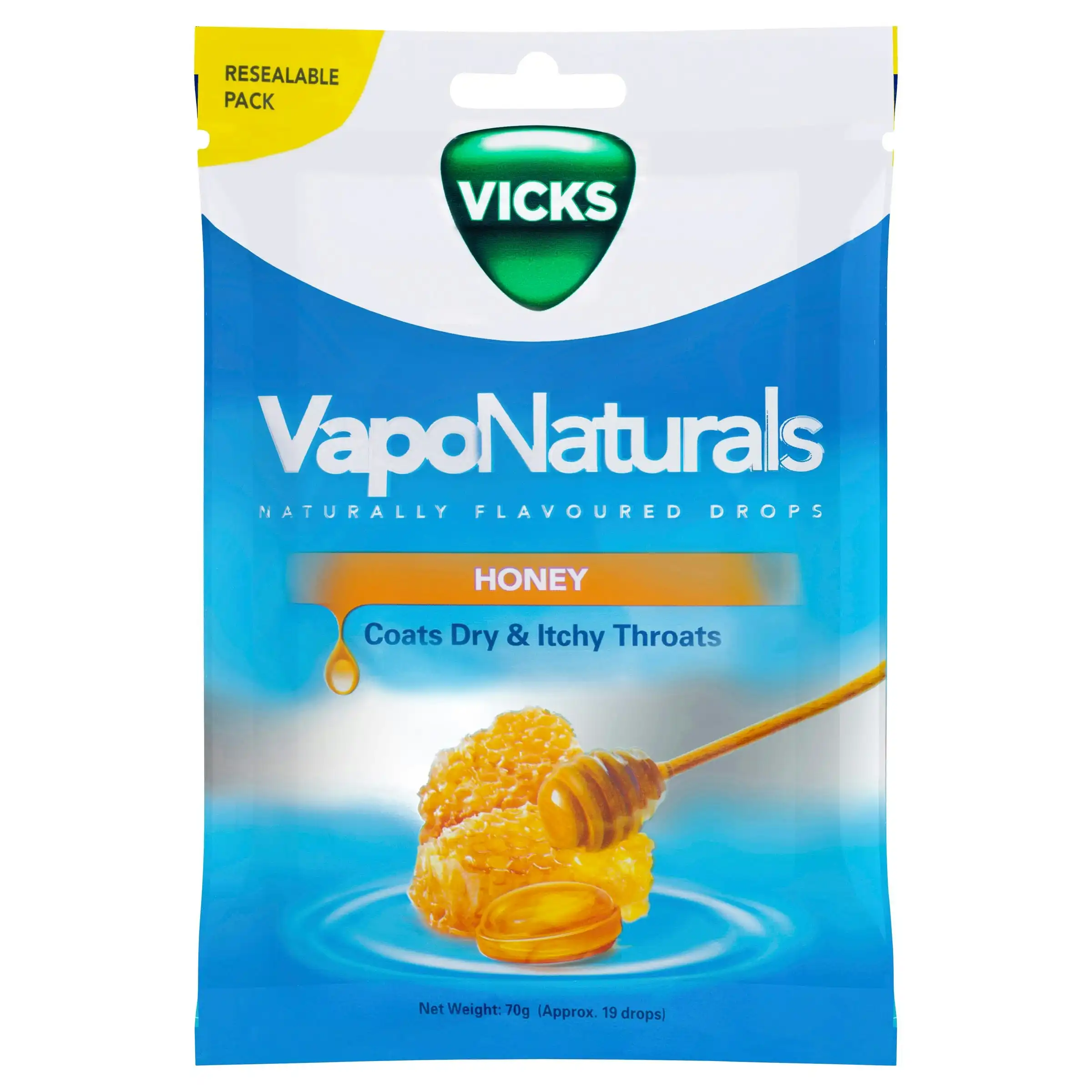 Vicks VapoNaturals Honey Throat Lozenges 19 Drops