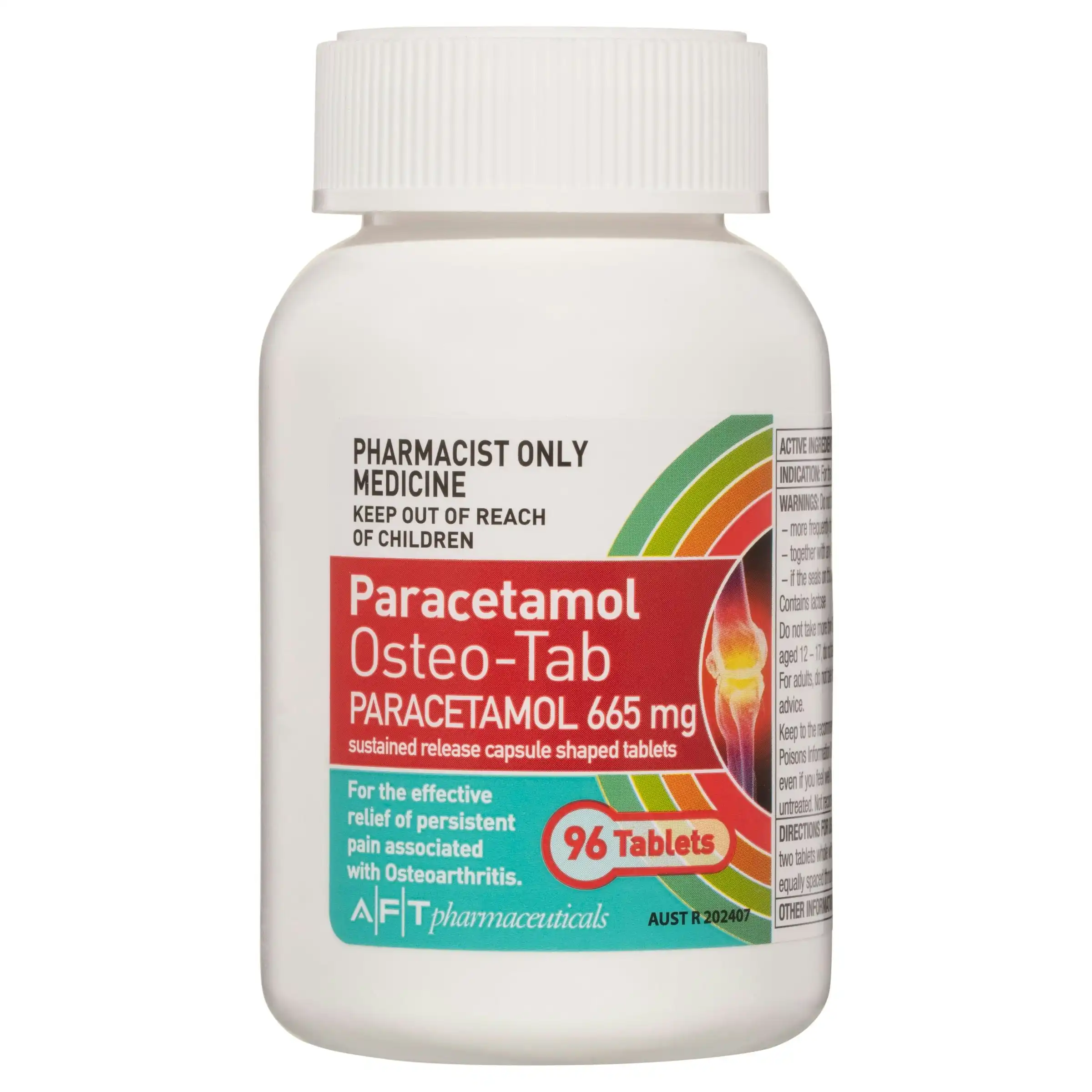 Paracetamol Osteo Bottle 96 Tablets AFT (Only 1 per customer)