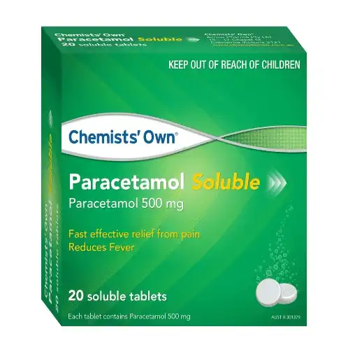 Chemists' Own Paracetamol 500mg Soluble 20 Tabs (Generic of PANADOL)