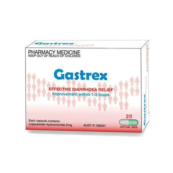 GASTREX DIARRHOEA RELIEF 20 CAPS ( Only 2 Per Customer)