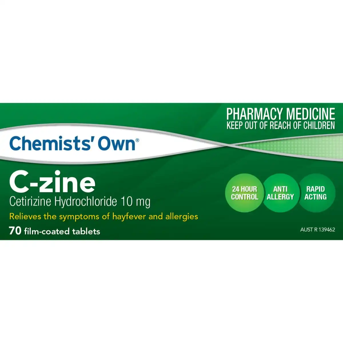 Chemists' Own C-Zine 10mg 70 Tabs (Generic for ZYRTEC)