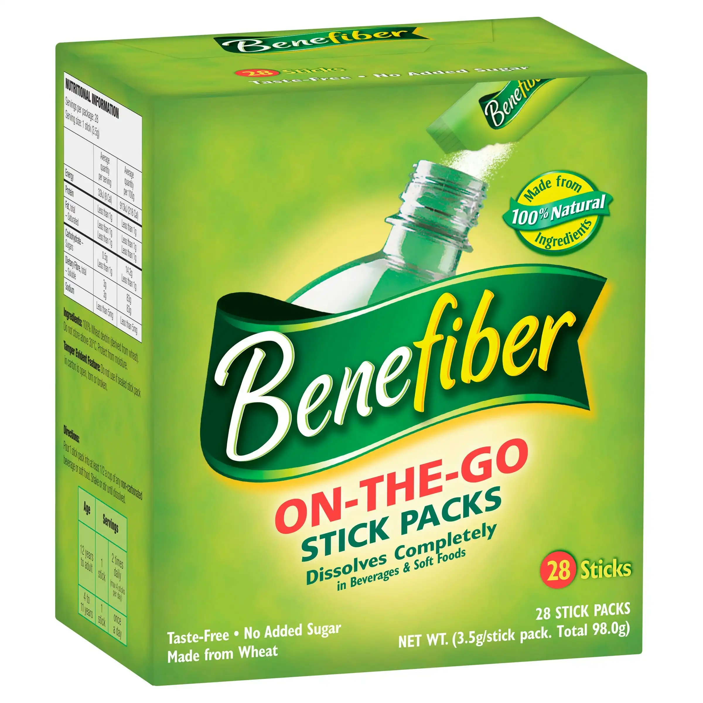 Benefiber Natural Fibre Supplement On-the-Go Stick 28 Pack