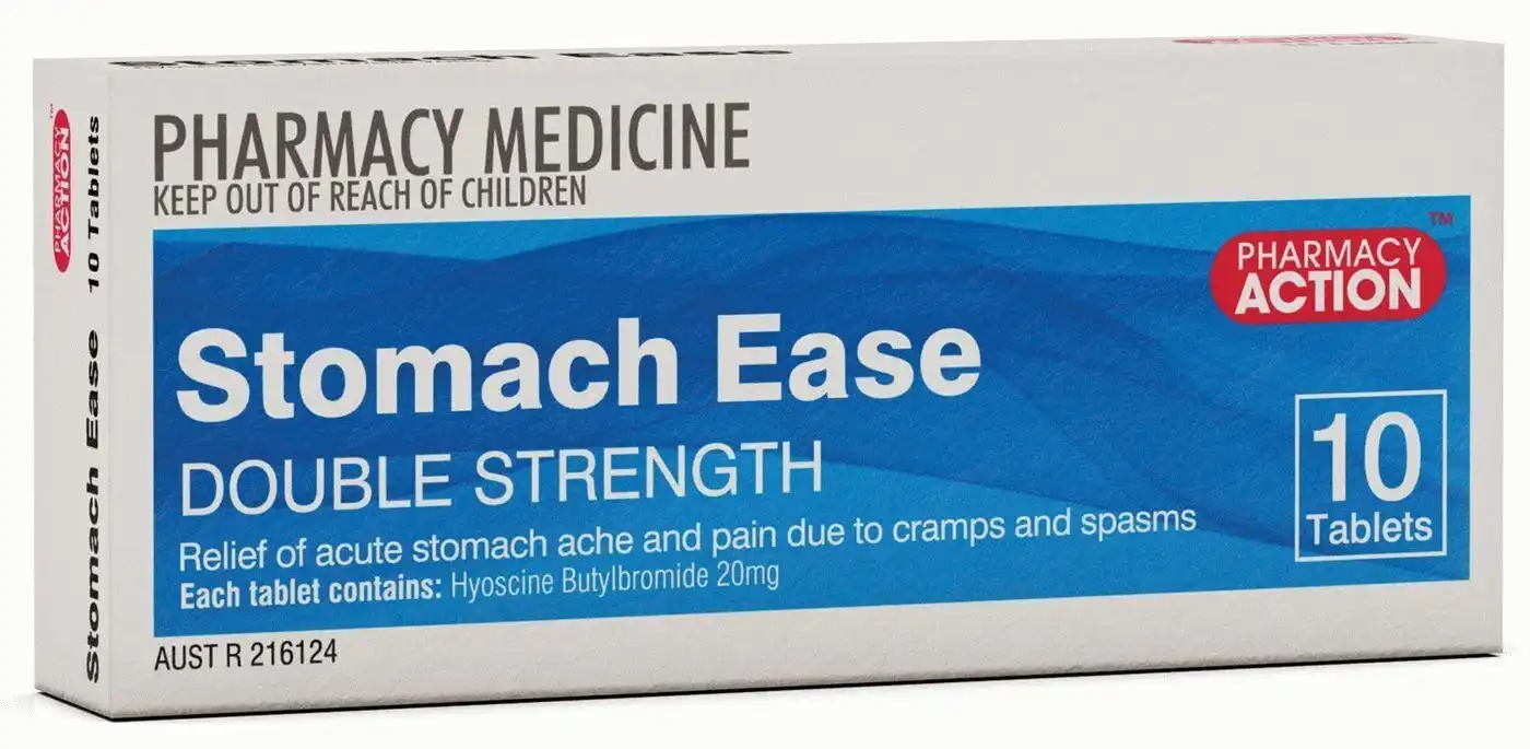 Pharmacy Action Stomach Ease Forte 10 Tabs (Generic for BUSCOPAN FORTE)