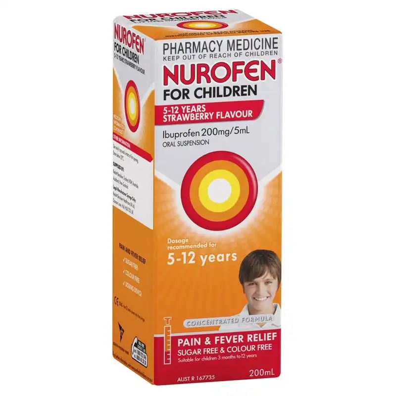 Nurofen For Children 5-12 Years Strawberry 200ml