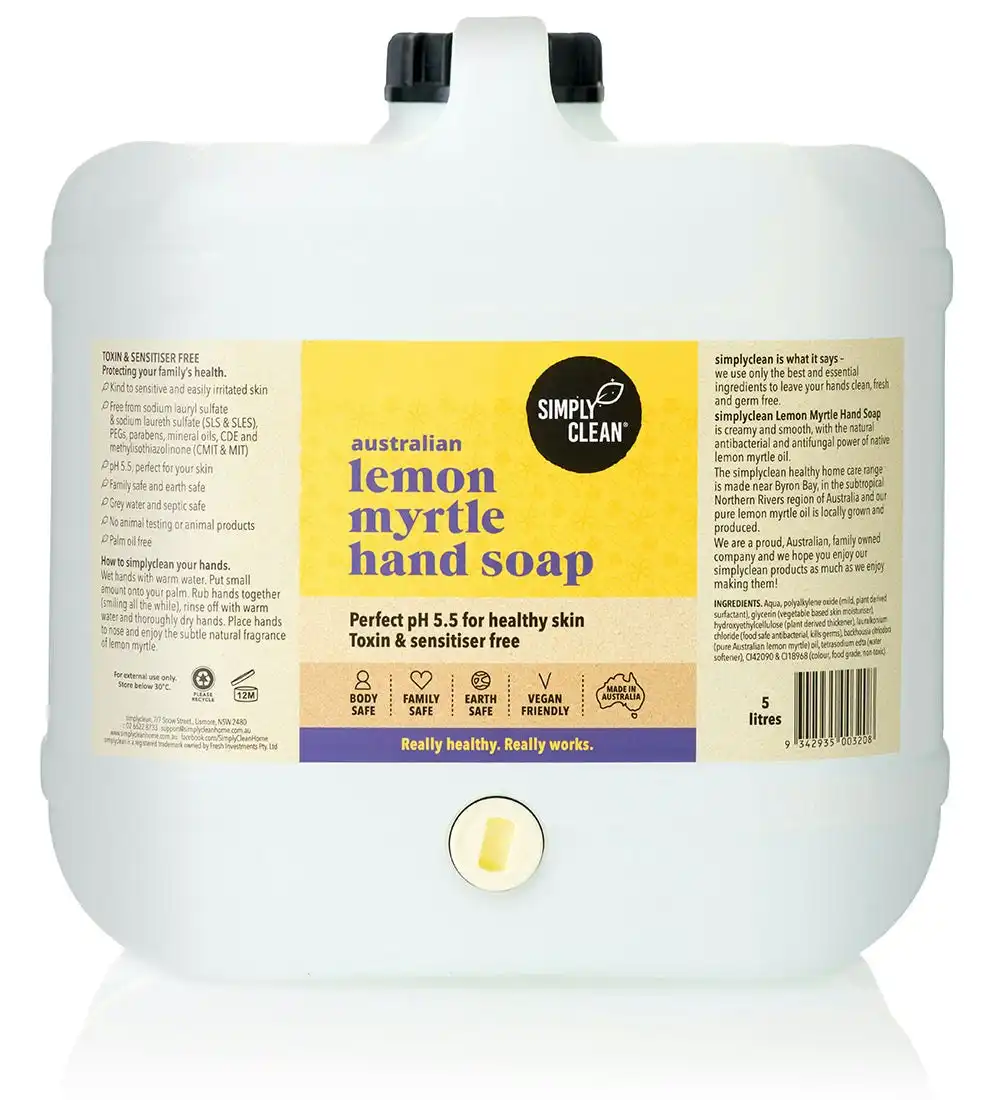 Simply Clean Lemon Myrtle Hand Soap 15L