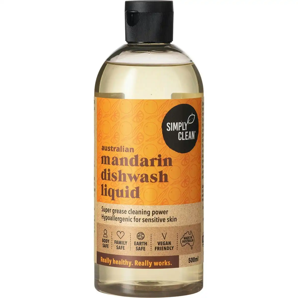 Simply Clean Mandarin Dishwash Liquid 500ml
