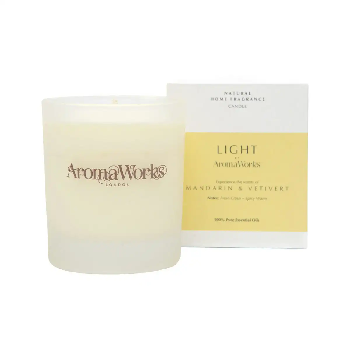 AromaWorks Light Candle Mandarin & Vetivert Medium 220g
