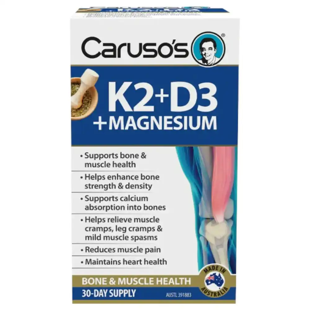 Caruso's K2 + D3 + Magnesium 30 Tablets