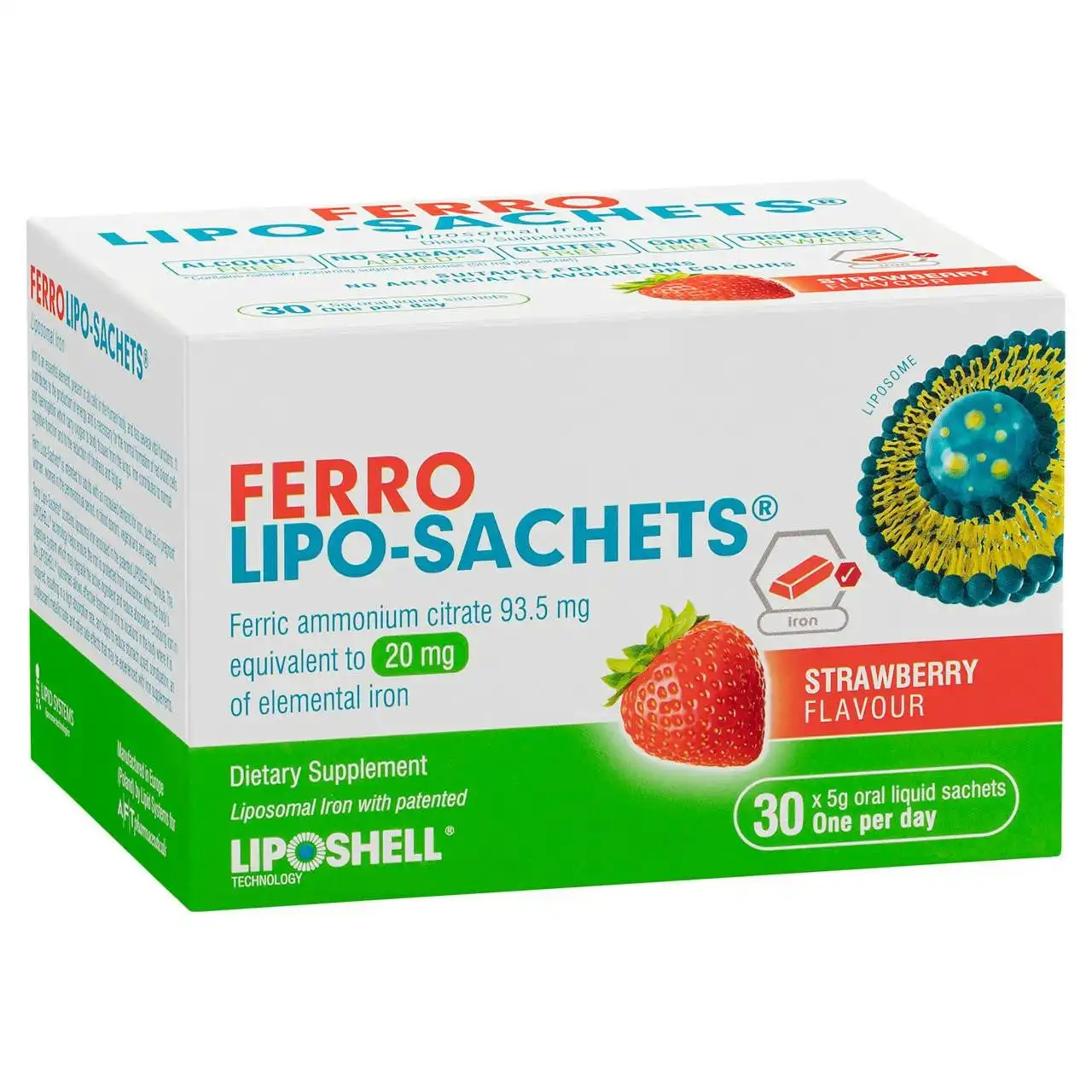 Ferro Lipo-Sachets Strawberry Flavour 30 Sachets