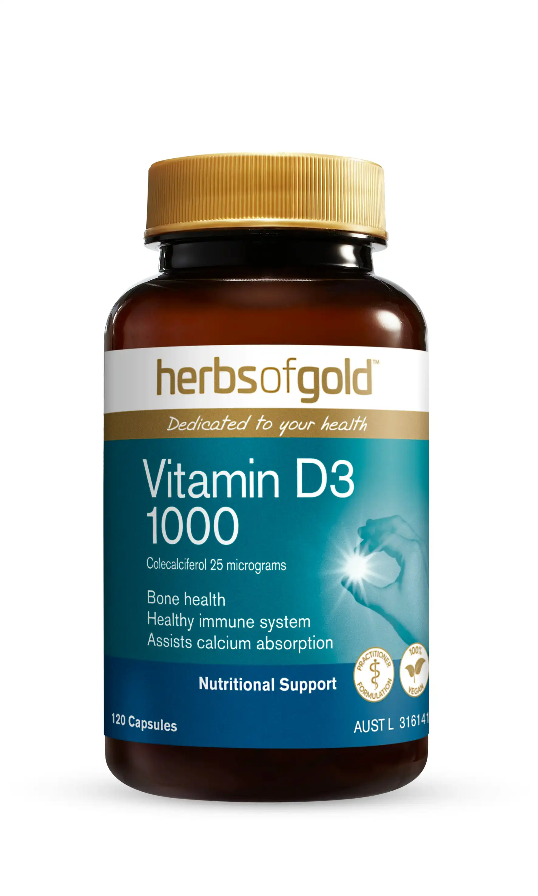 Herbs Of Gold Vitamin D3 1000 120c