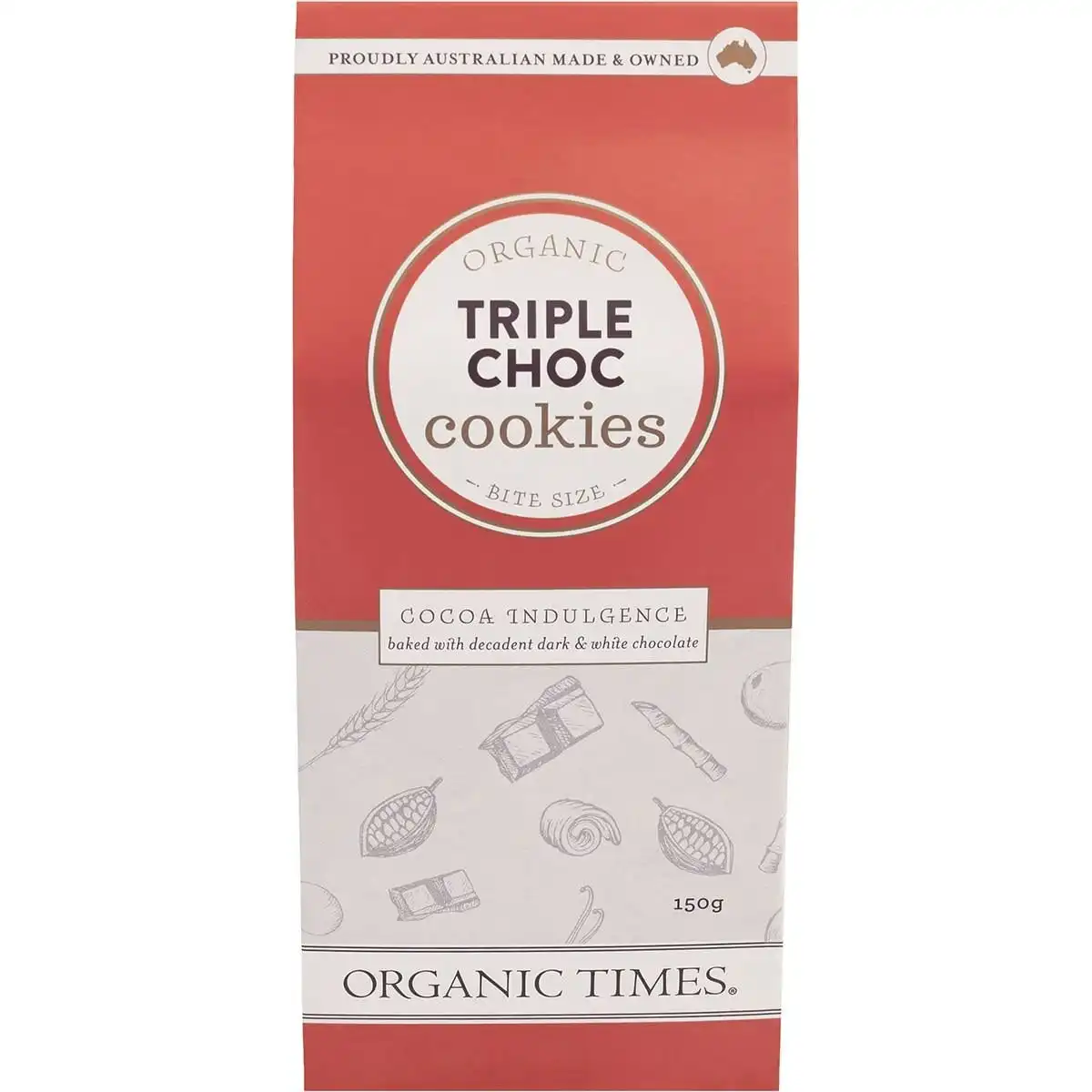 Organic Times Cookies Triple Choc Chip 150g
