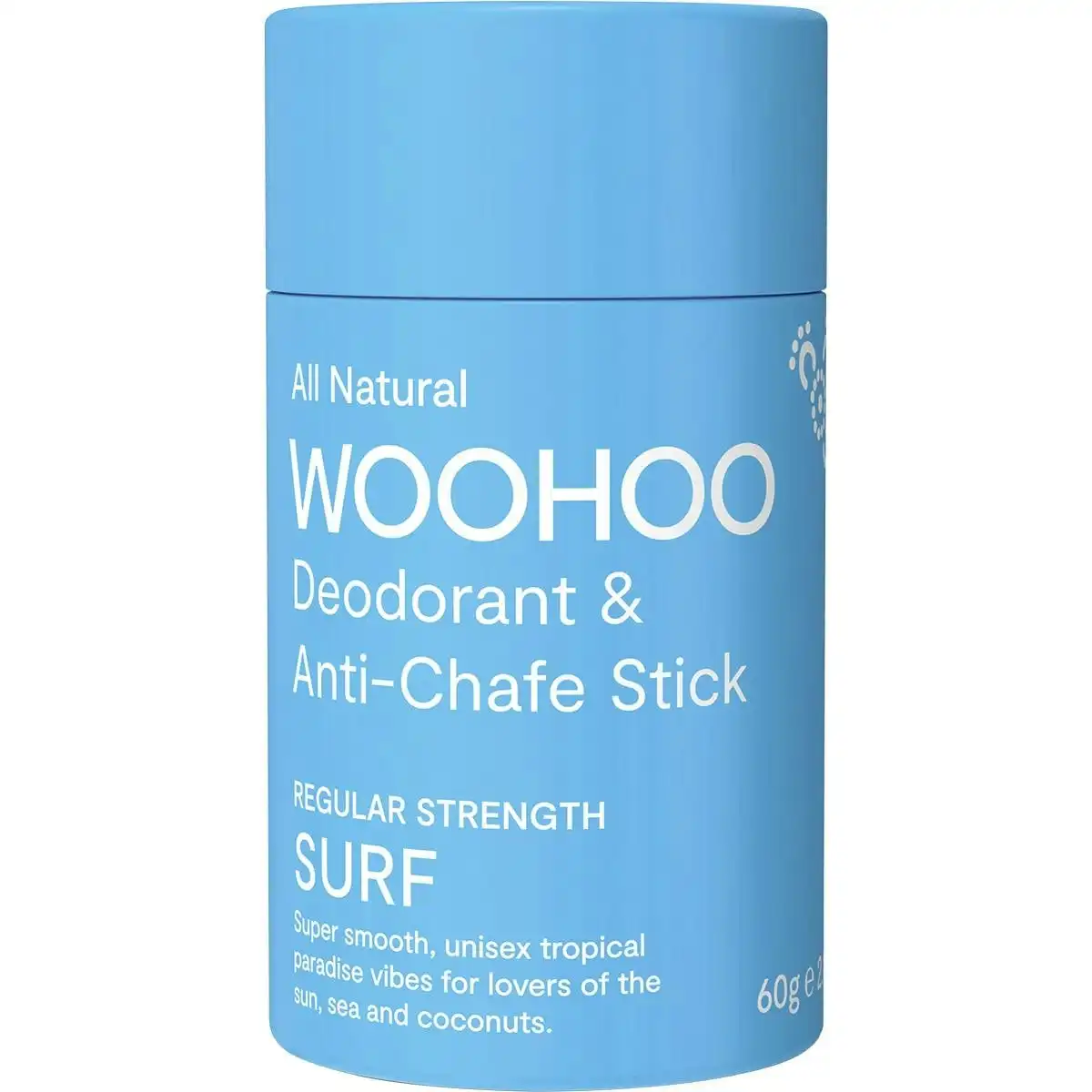 Woohoo Body Deodorant & Anti-Chafe Stick Surf - Regular Strength 60g