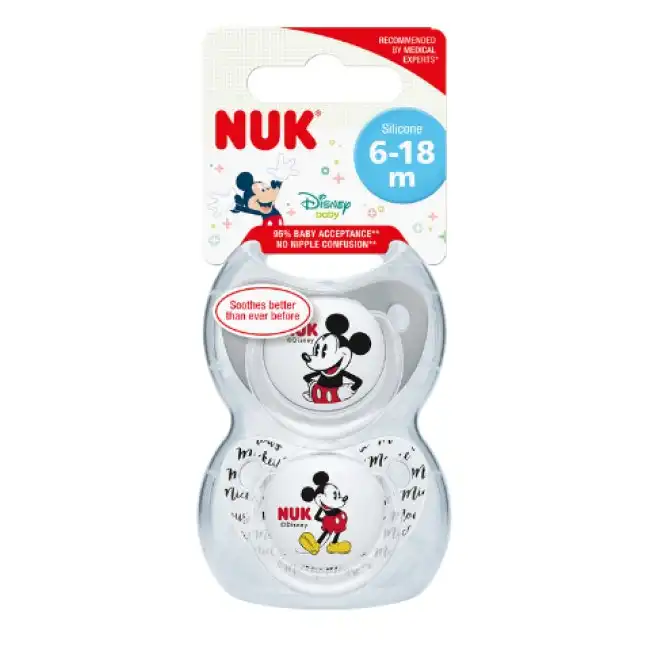 NUK MICKEY SLEEPTIME SOOTHER AGE2 6-18 months 2 Pack
