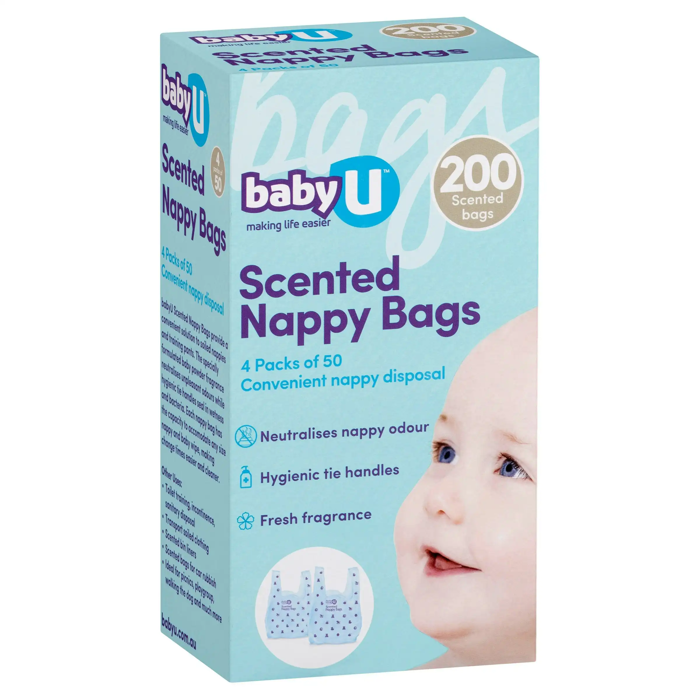 Baby U Nappy Sacks  200 Pack