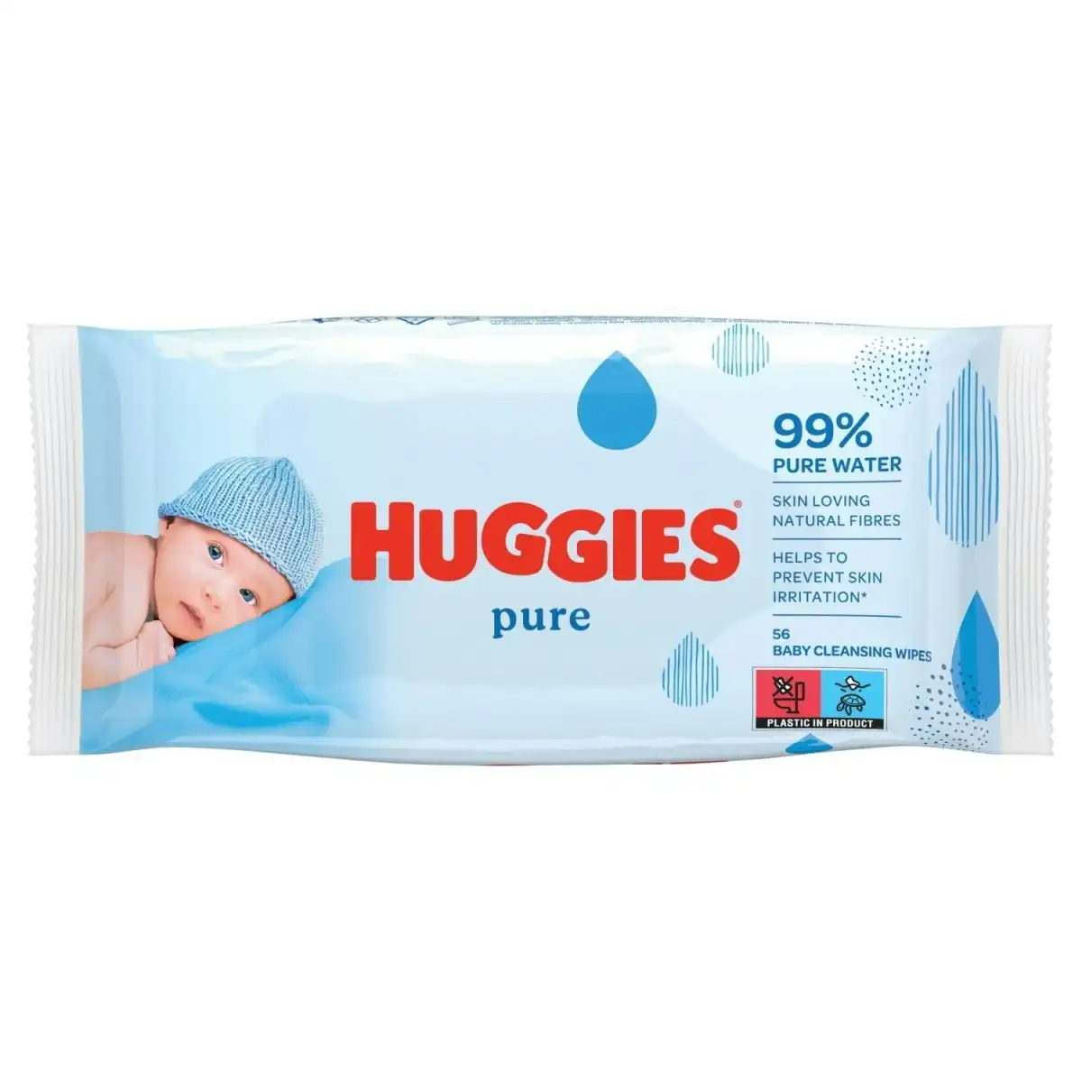 Huggies Pure Baby Wipes (Pack of 56)