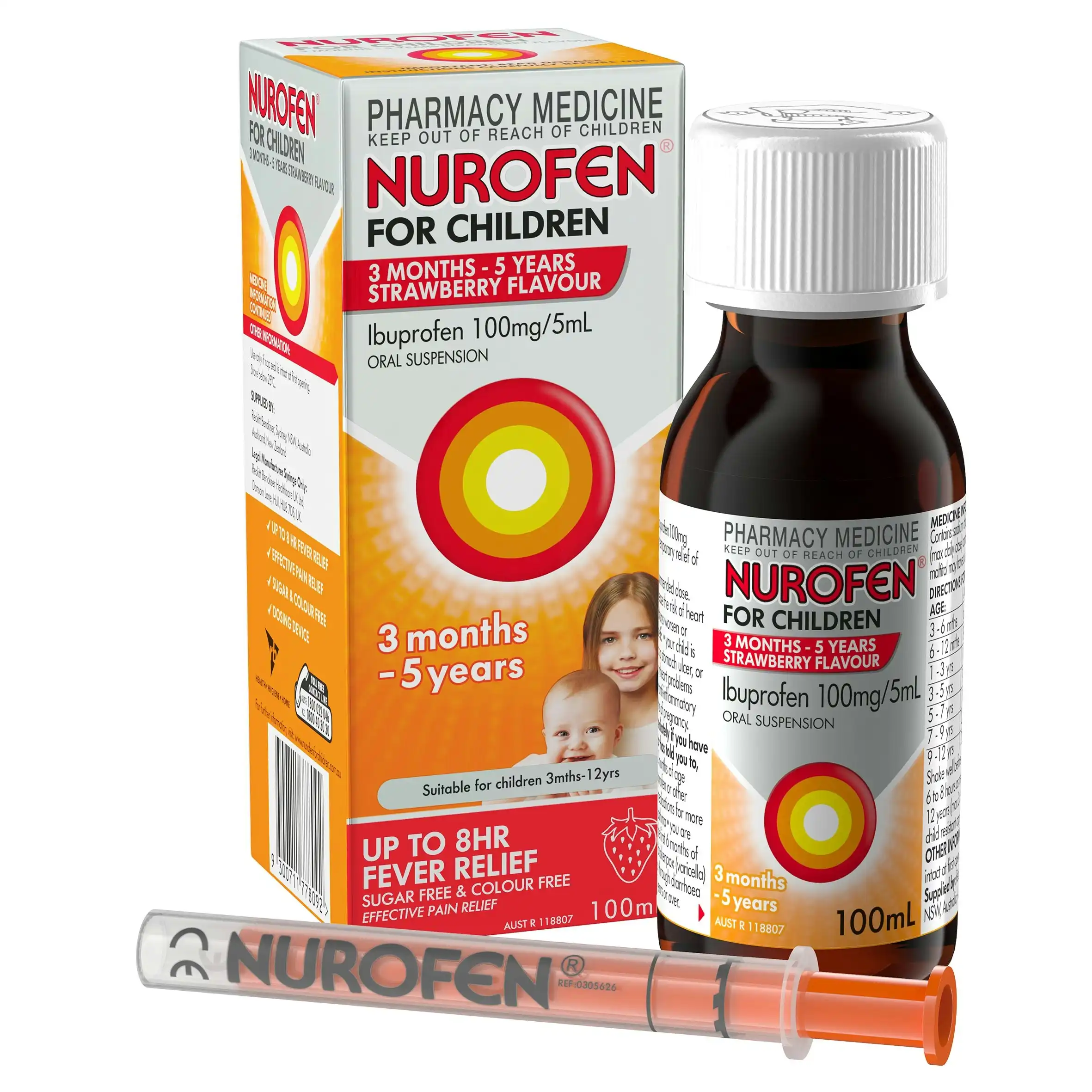 Nurofen For Children - 3 months - 5 Years Strawberry - 100ml