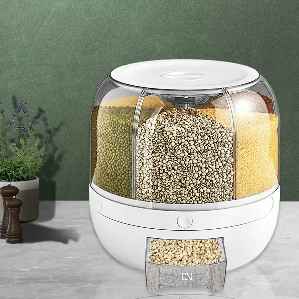 Toque Rice Storage Cereal Dispenser Grain Container Rotating Dry Food Box 10kg