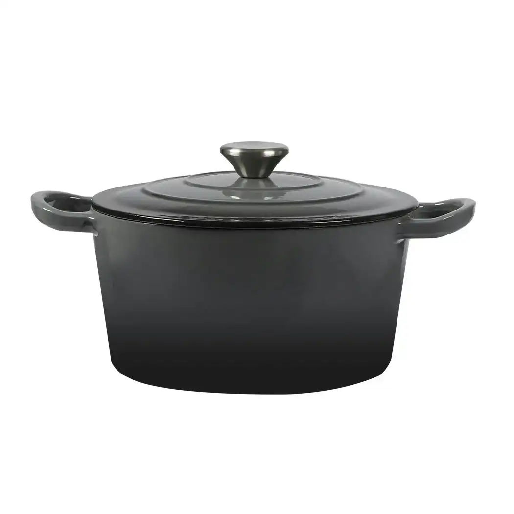 Toque Enamelled Dutch Oven 4L Cast Iron Pot with Lid Camping Cookware