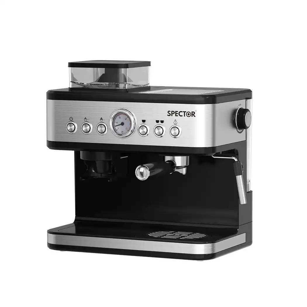 Spector Coffee Machine Espresso Capsule 2 In 1 Maker with Grinder Flat White
