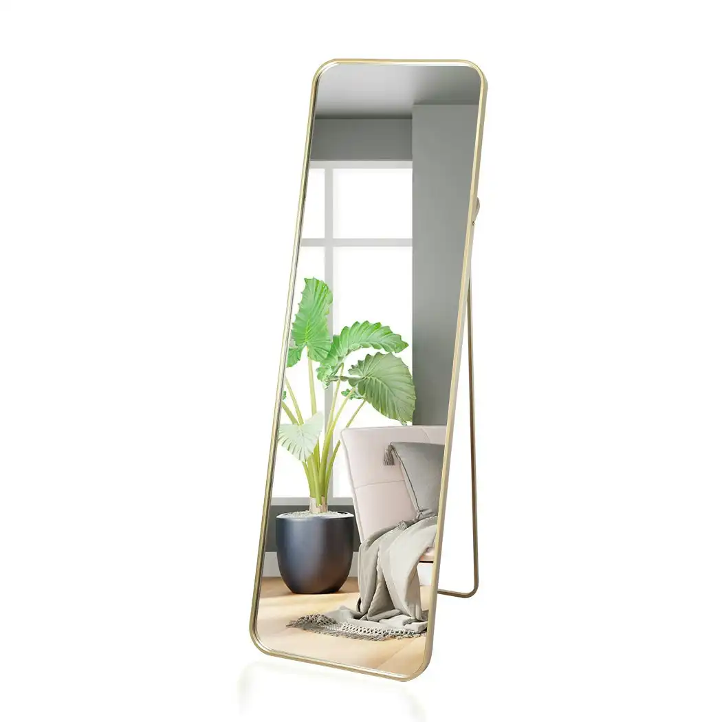 Yezi Full Length Wall Mirror 1.7m Floor Free Standing Makeup Mirrors Gold Frame