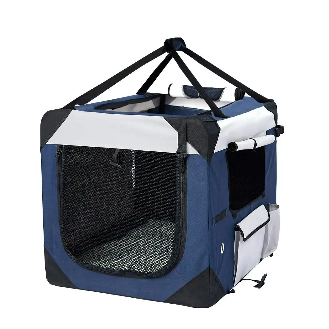 Pawz Pet Soft Crate Dog Cat Travel Carrier Puppy Kennel Folding Portable Blue M