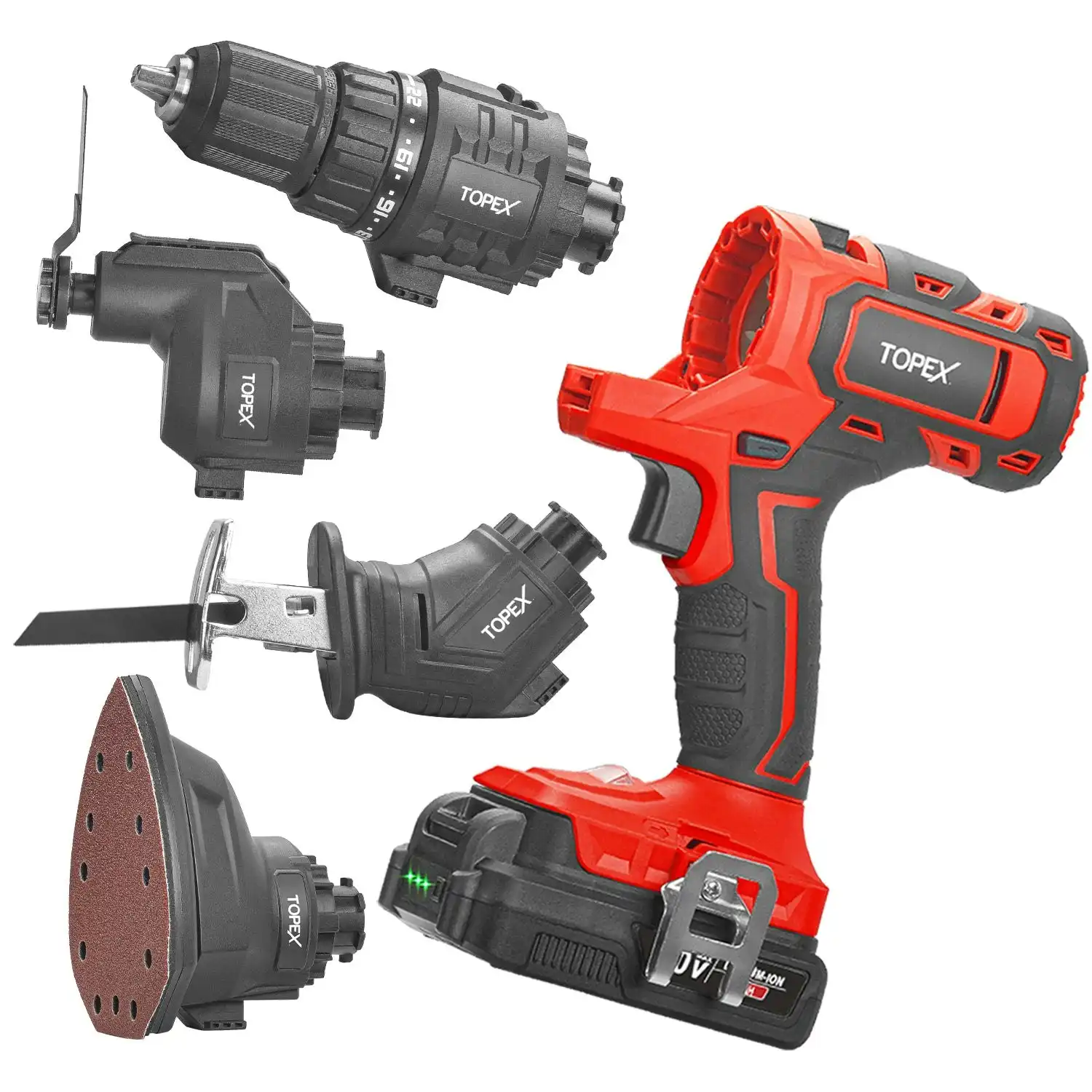 Topex 20V 4IN1 Multi-Tool Combo Kit Cordless Drill Sander Reciprocating Saw Oscillating Tool