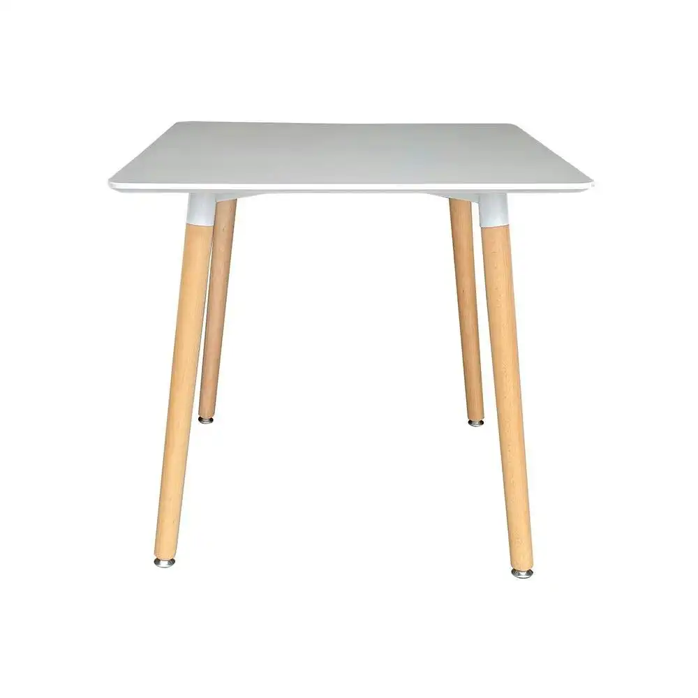 Chotto - Hako Square Top Dining Table with Wooden Legs - White