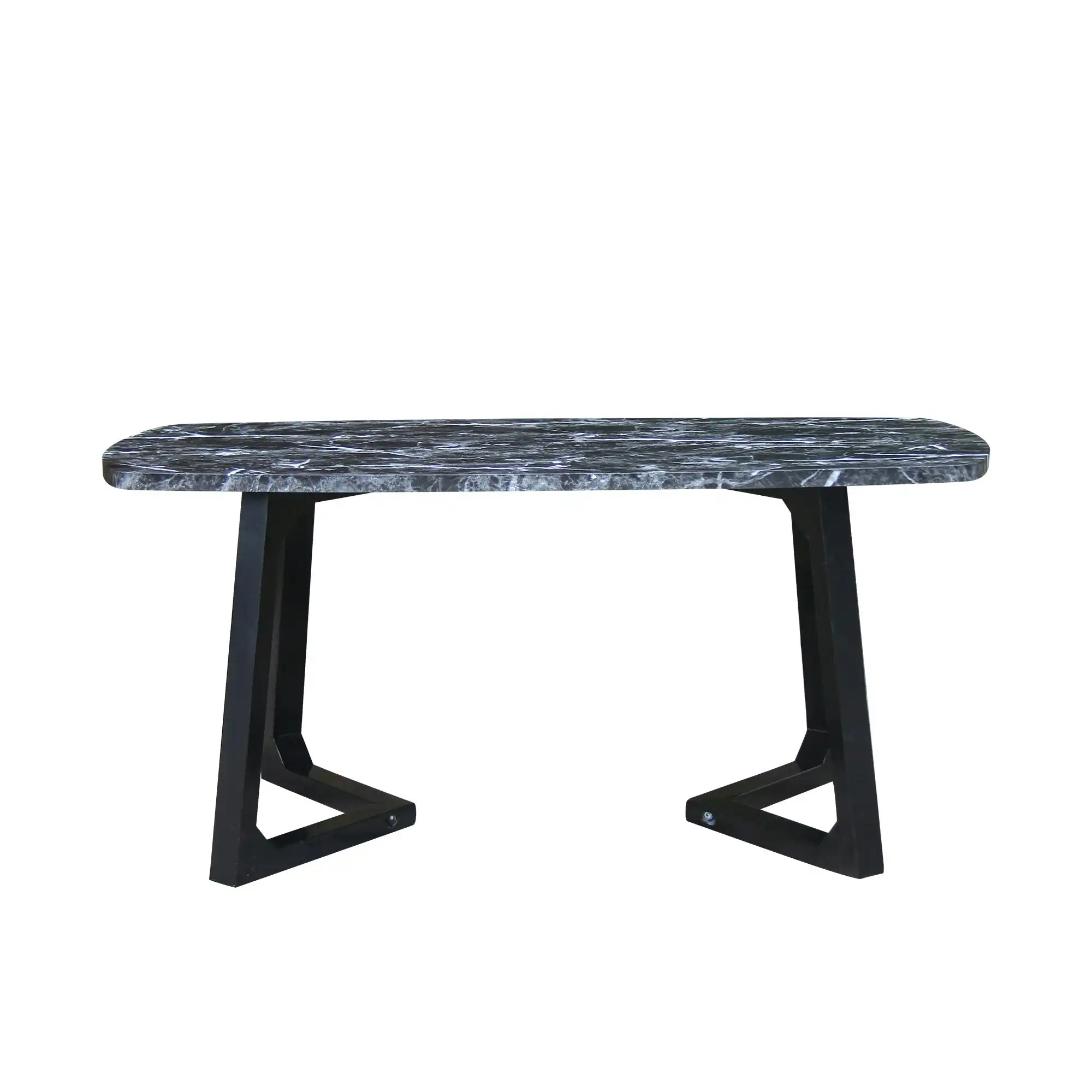 Chotto - Kika Rounded Rectangle Coffee Table - Black Marble Color