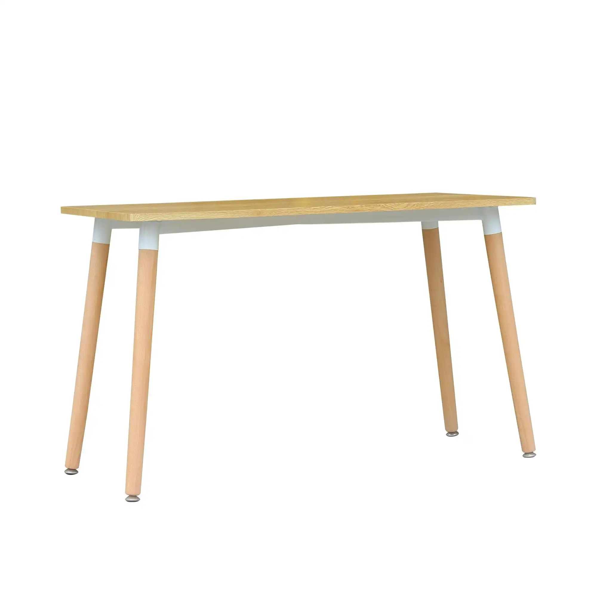 Chotto - Hako Rectangle Top Dining Table with Wooden Legs - Wood - 120cm
